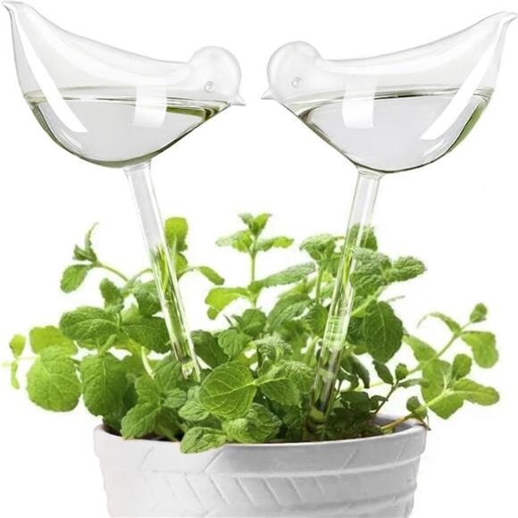 Plant Watering Globes Self Watering Planter Insert Spikes Drip Devices, Clear - Picture 1 of 7